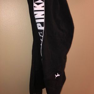 pink vs black & white leggings